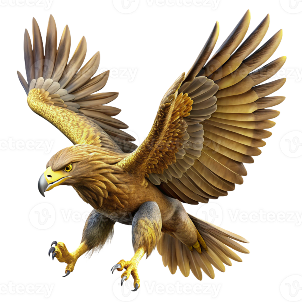 impressive classic Golden Eagle 3D Illustration 4K png