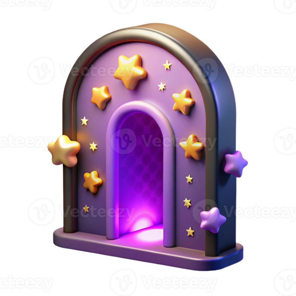 dramatic classic 3D Render Starry Portal Illustration professional png
