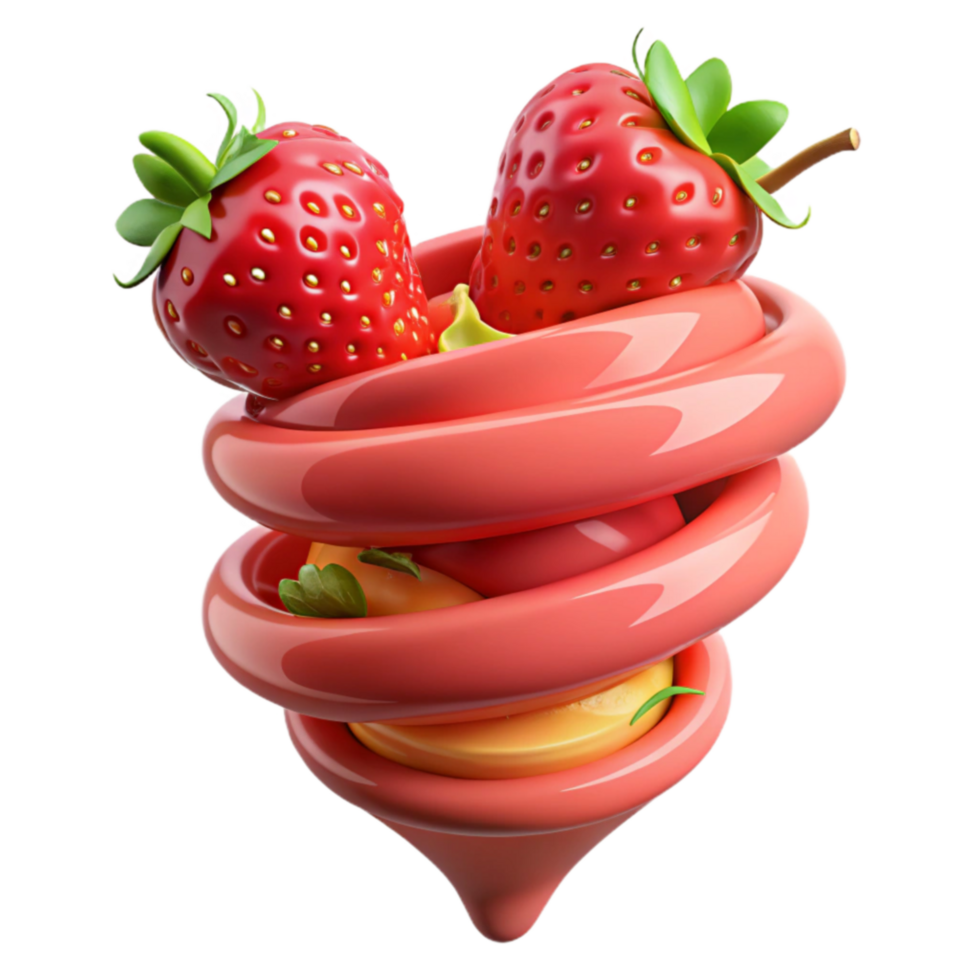 Spiral Fruit Design Strawberries and Citrus png