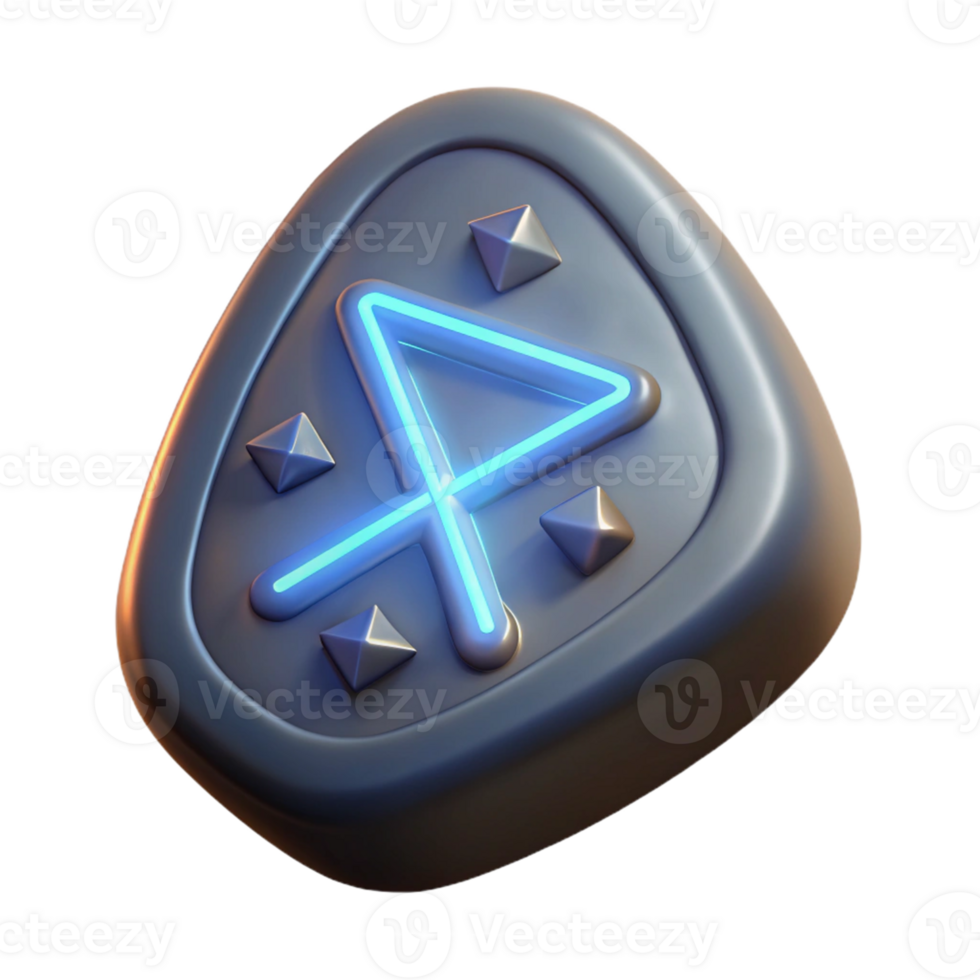 stunning artistic 3D Render of Abstract Rune Symbol high quality png
