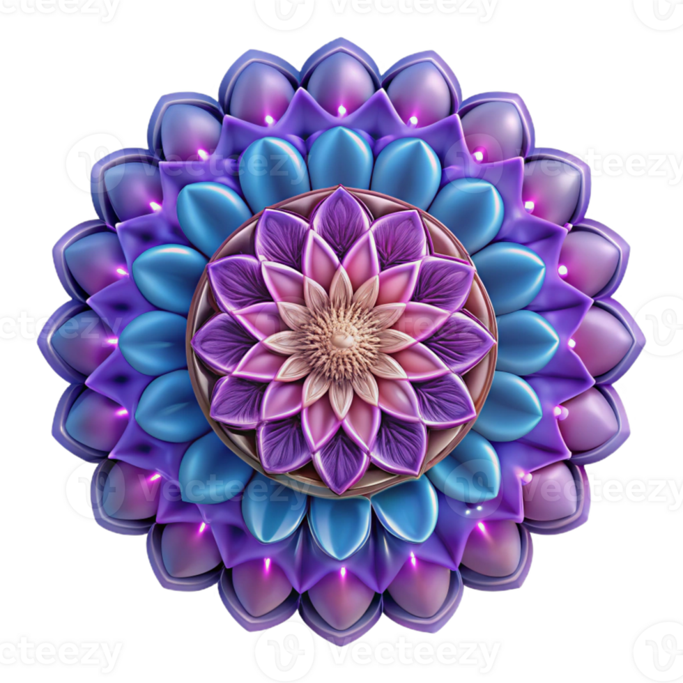 dramatic artistic 3D Floral Mandala Illustration high resolution png