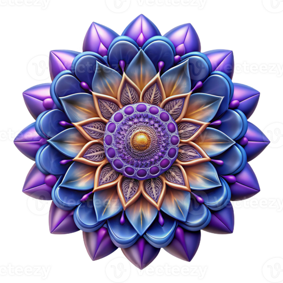 magnificent traditional 3D Floral Mandala Illustration high quality png