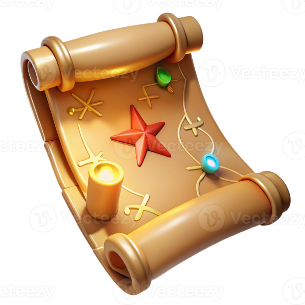magnificent abstract 3D Render of an Enchanting Scroll detailed png