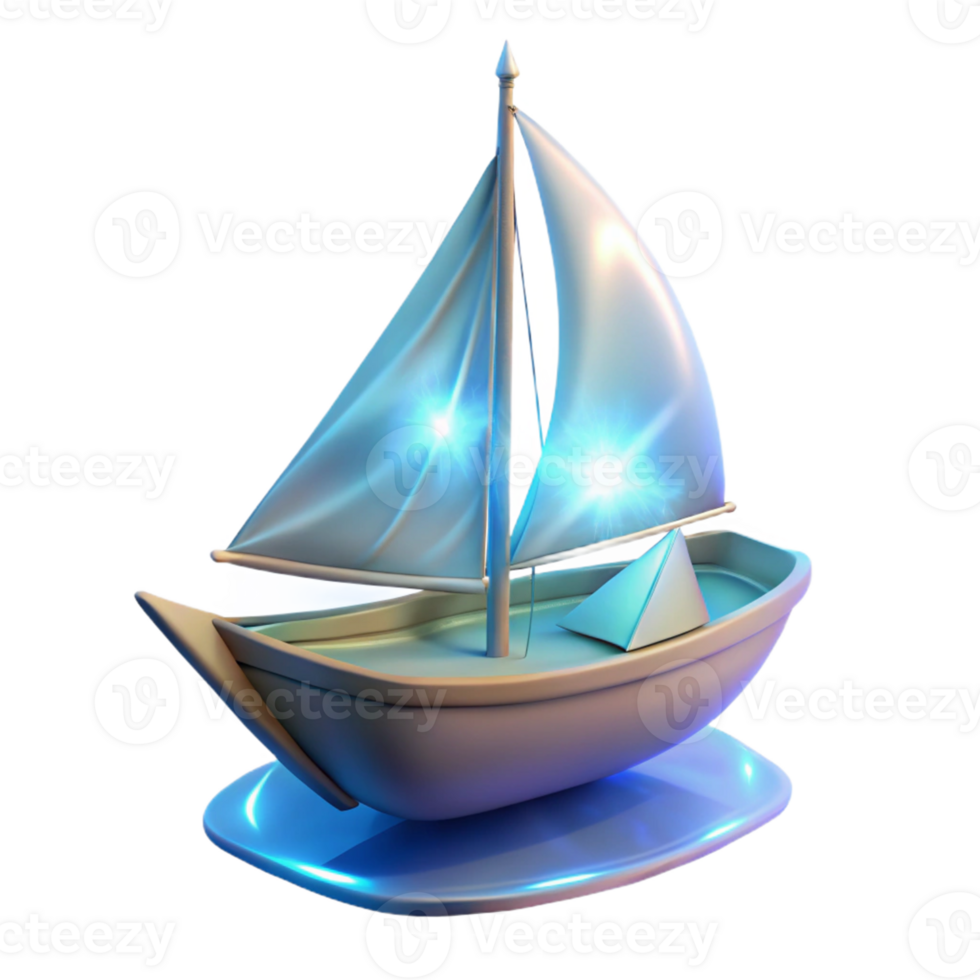 extraordinary rustic 3D Render Sailboat Illustration professional png