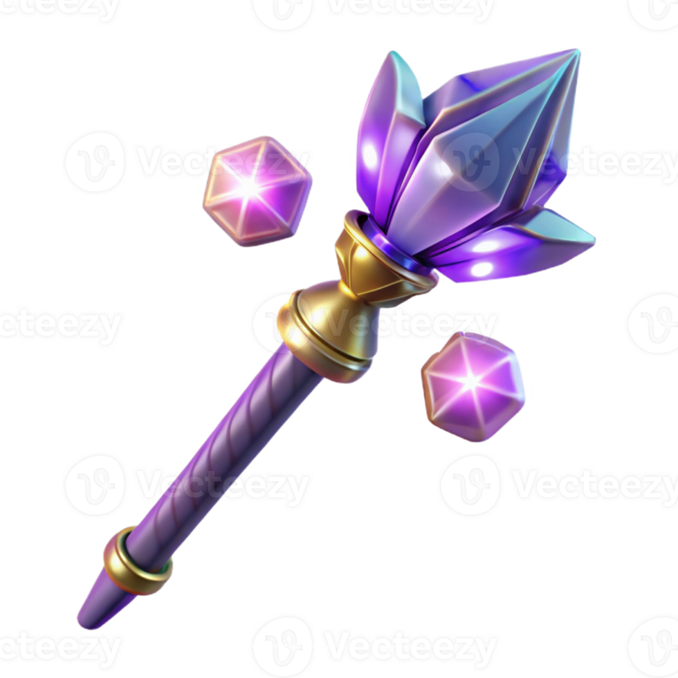 elegant modern Magical Staff 3D Render original png