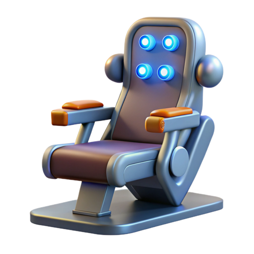Futuristic Chair with Luminous Controls png