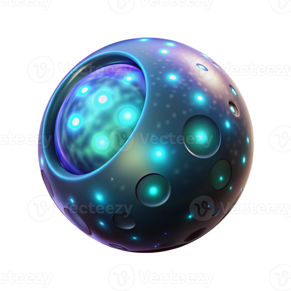 beautiful vintage Glowing Orb 3D Render high resolution png