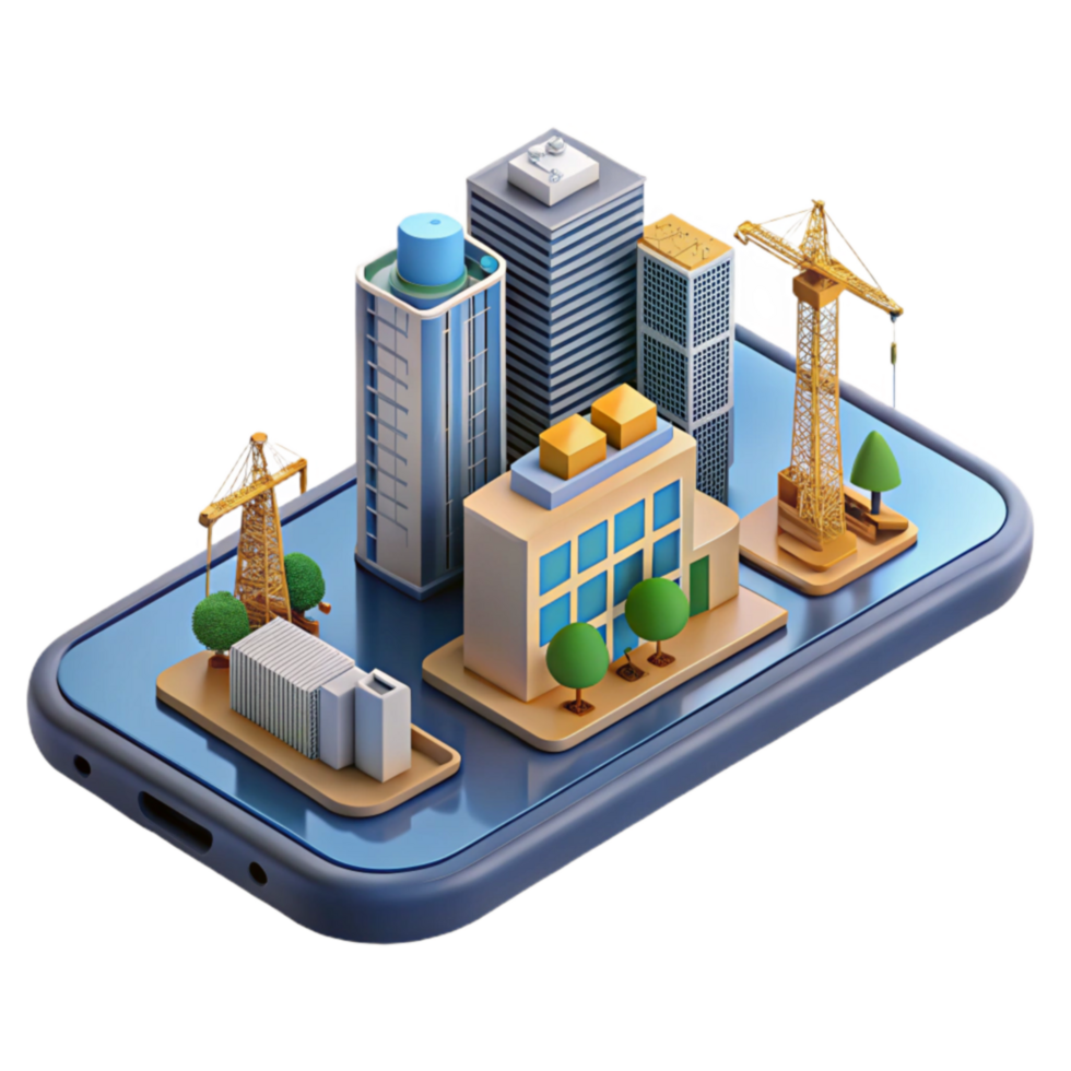 Mobile Urban Development Smart City Construction Simulation png