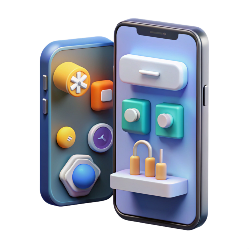 Móvel aplicativo ui Projeto colorida 3d ícones e controles png