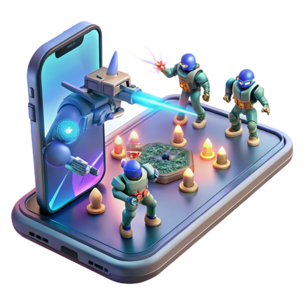Mobile Robot Combat Action Strategy Game on Smartphone png