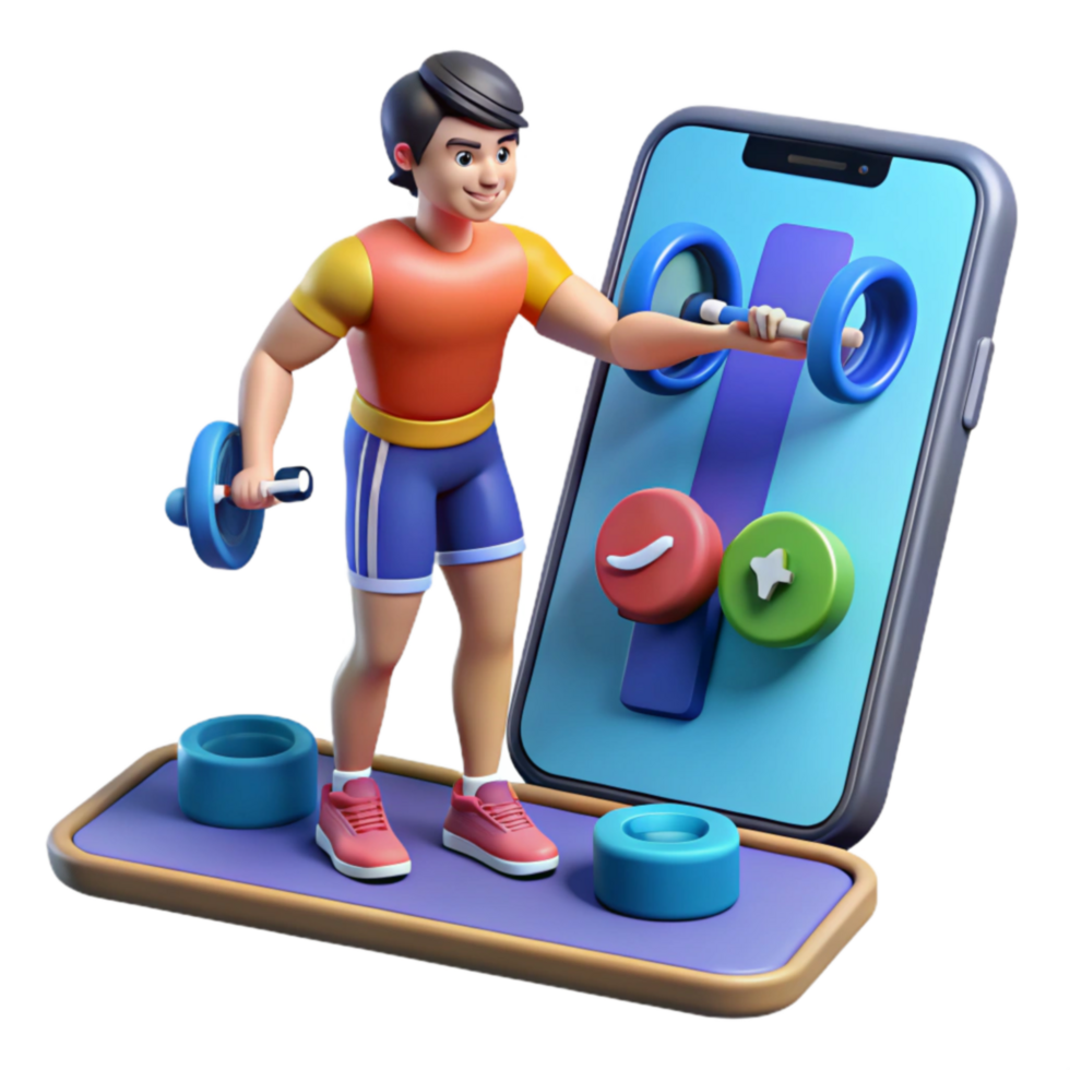Mobile Fitness Exercise App with Weights png