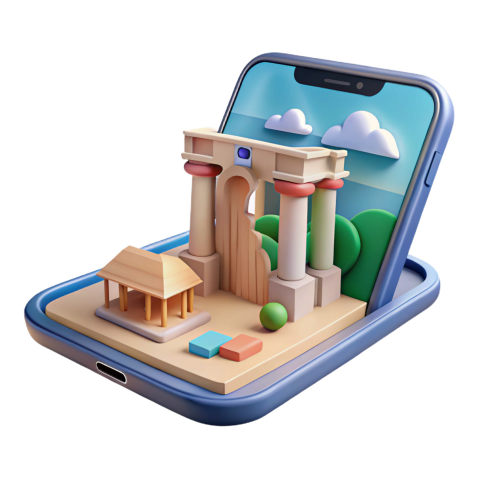 Virtual Tour Explore Ancient Architecture on Mobile png