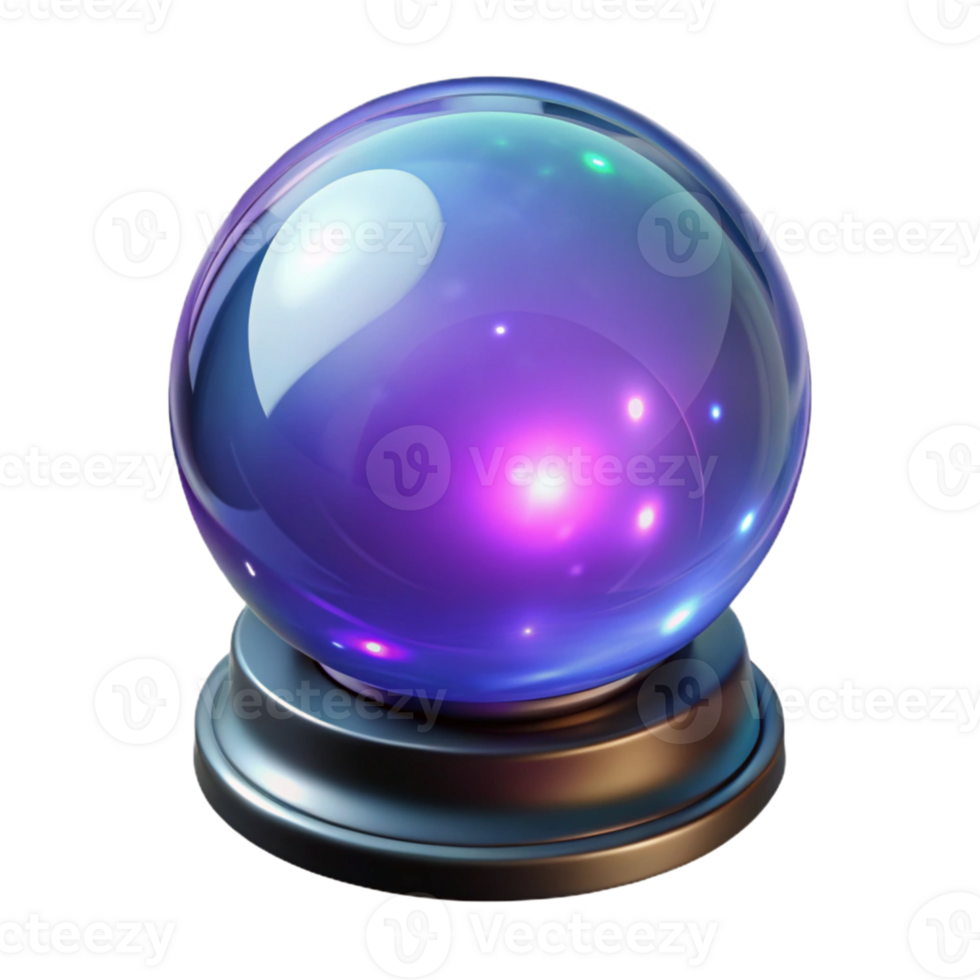 dramatic rustic Glowing Crystal Ball 3D Render high resolution png