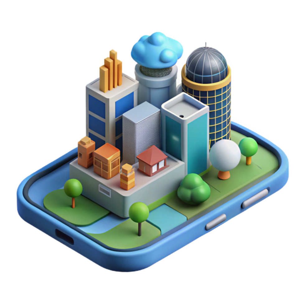 Smart City Simulation Mobile App Design png