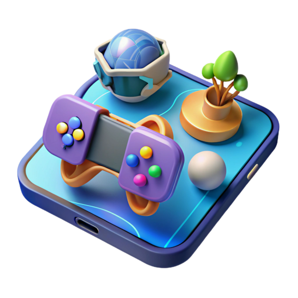 Mobile Gaming Controller, 3D, App, Virtual World, Fun, Casual, Play, Game, Arcade, Colorful png