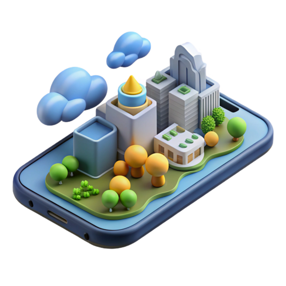 Smart City Mobile App Urban Planning Development Simulation png