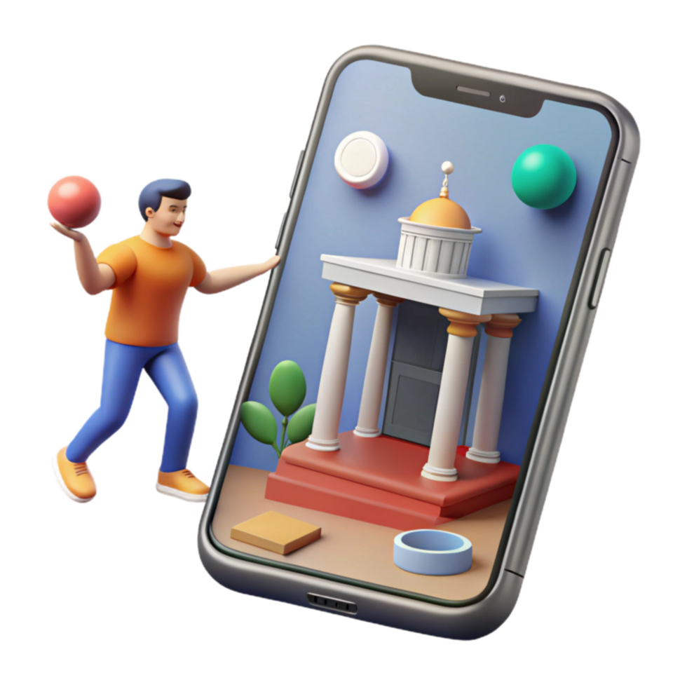 Interactive 3D Mobile App with Architectural Design png