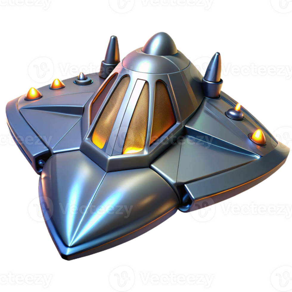 impressive artistic Futuristic Spaceship 3D Render 4K png
