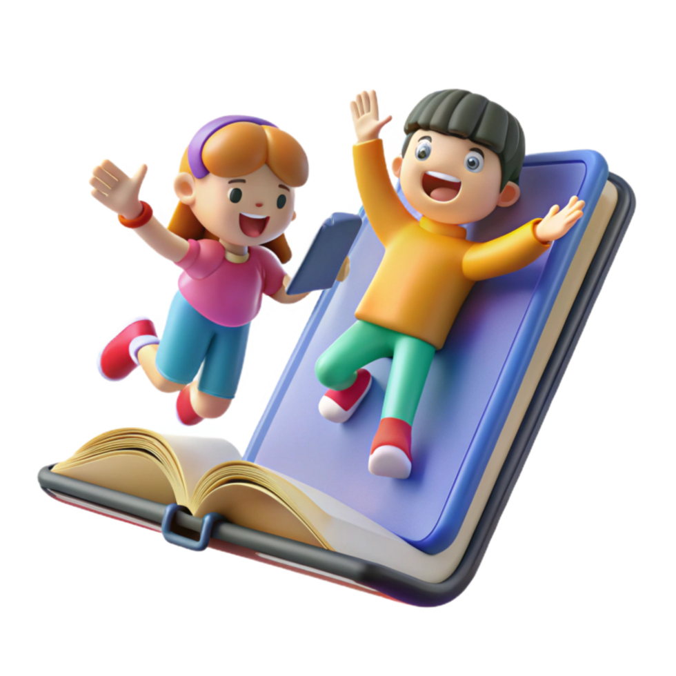 Kids, Books, and Technology A Fun Learning Journey png
