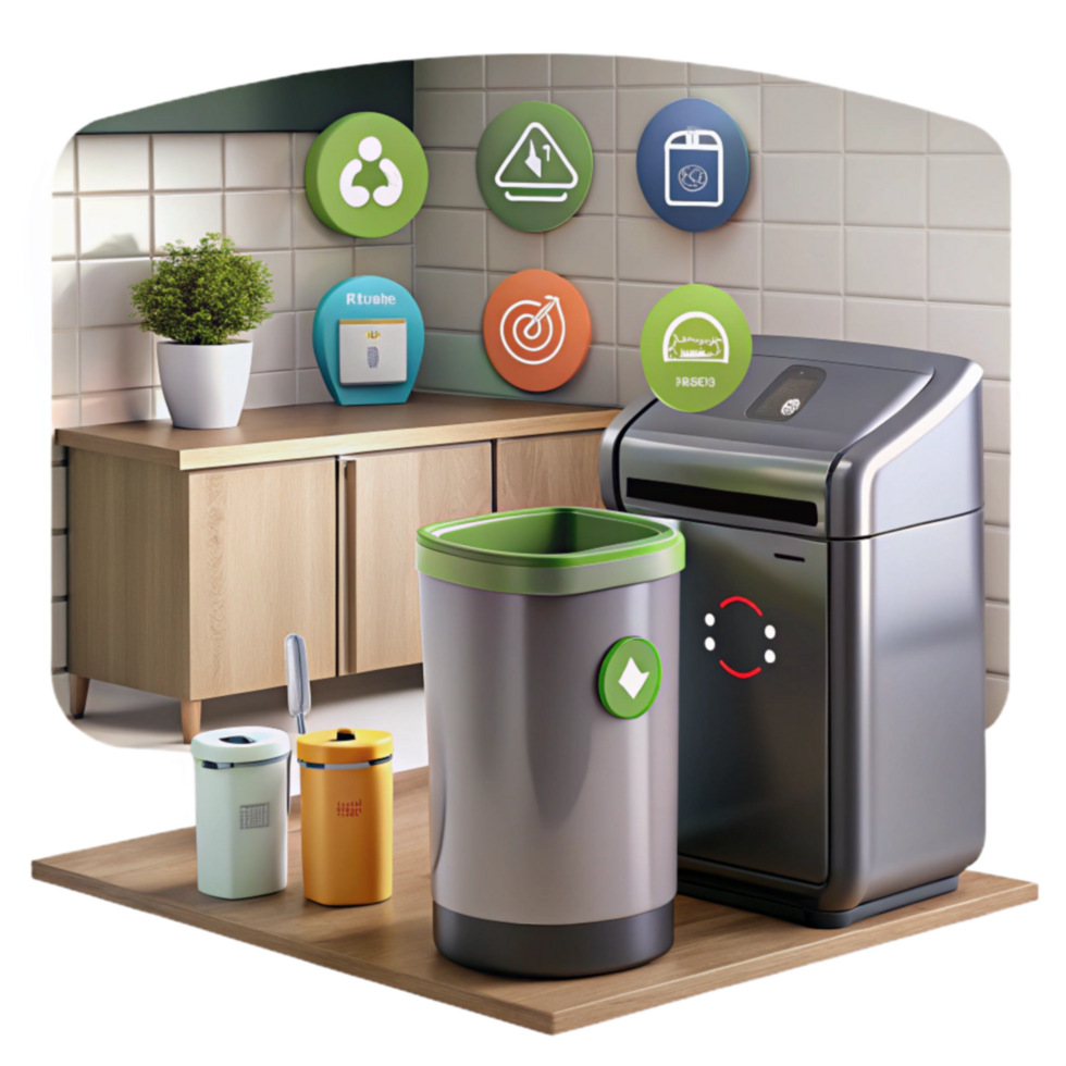 Smart Waste Management System Recycling Disposal Solution png