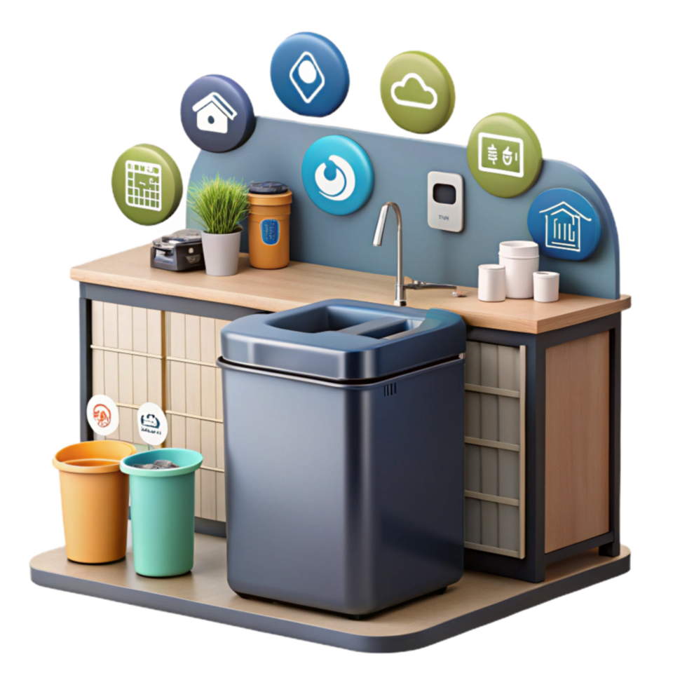 Smart Waste Management System Automated Recycling IoT Integration png