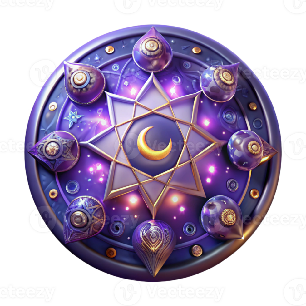 elegant rustic Mystic Celestial Orb 3D Illustration genuine png