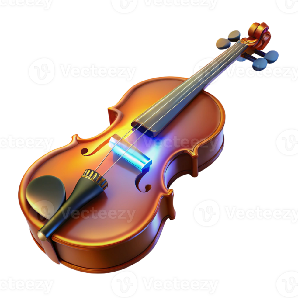 impressive vintage 3D Render Violin Musical Instrument premium png