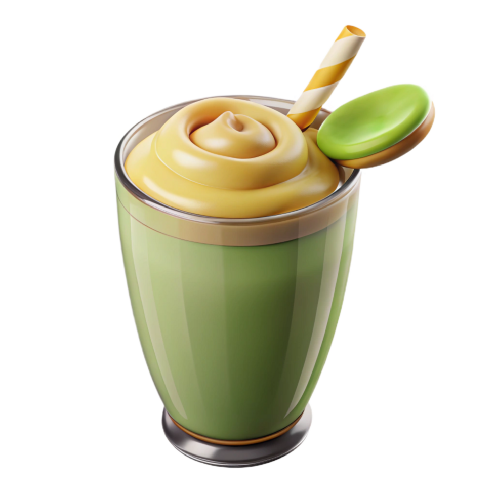 Creamy Matcha Smoothie with Cookie Topping png