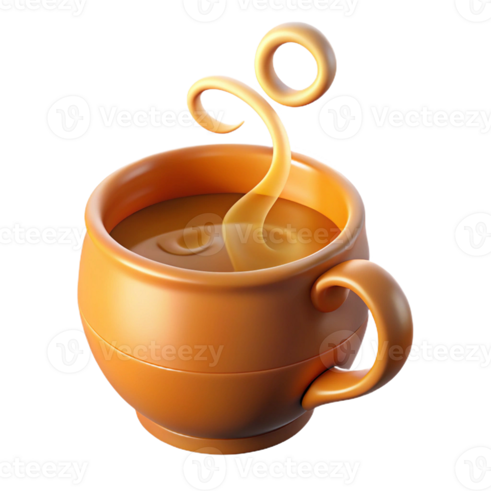 beautiful traditional Steaming Mug 3D Render genuine png