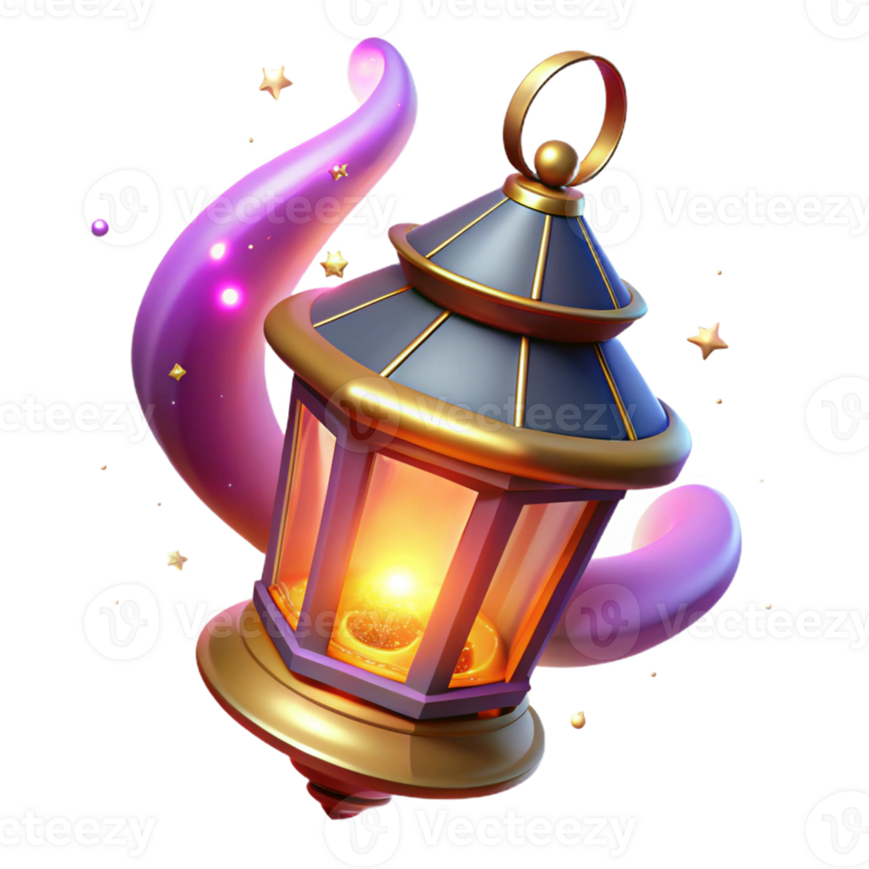 beautiful modern Glowing 3D Lantern Illustration genuine png