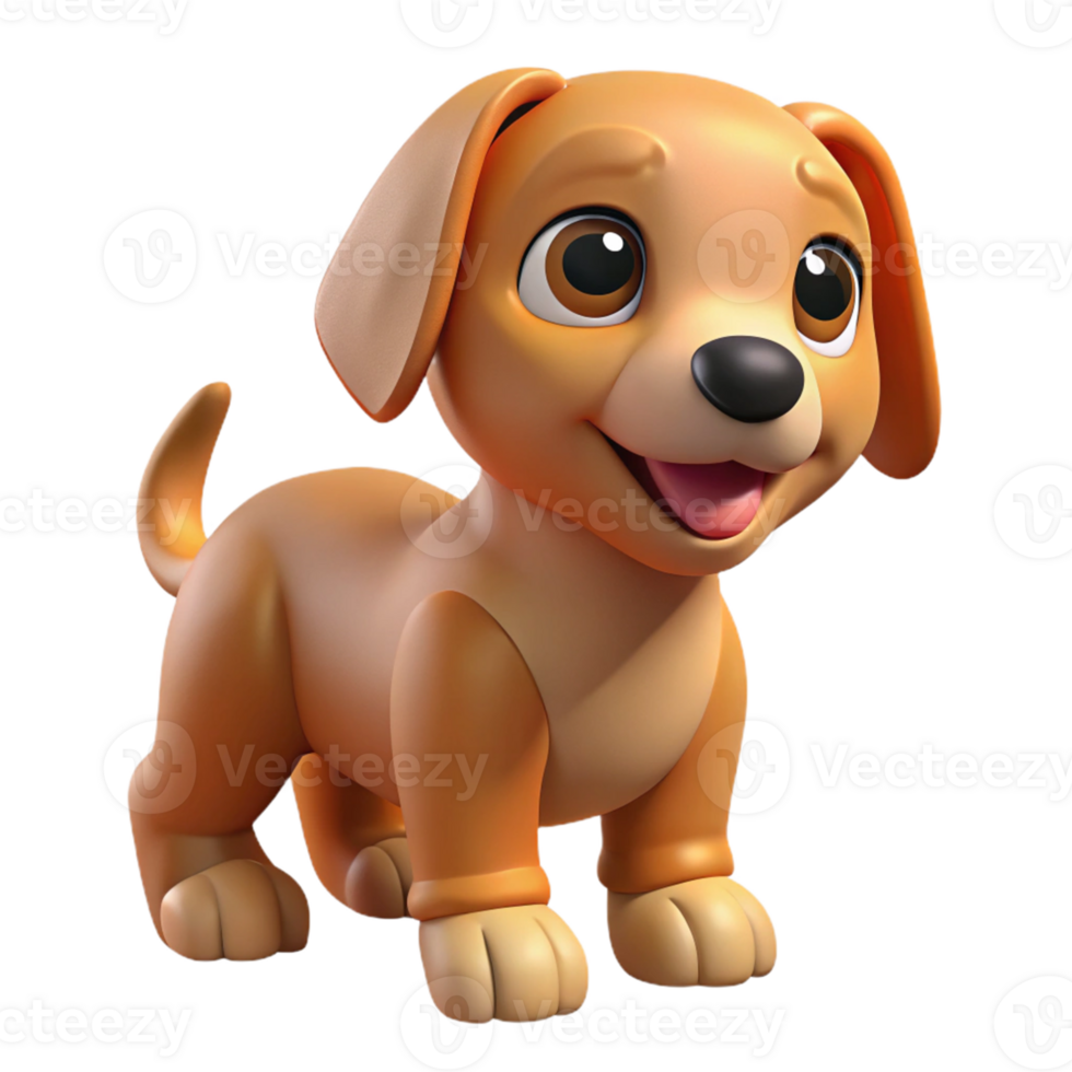 stunning rustic Adorable 3D Cartoon Puppy Illustration detailed png