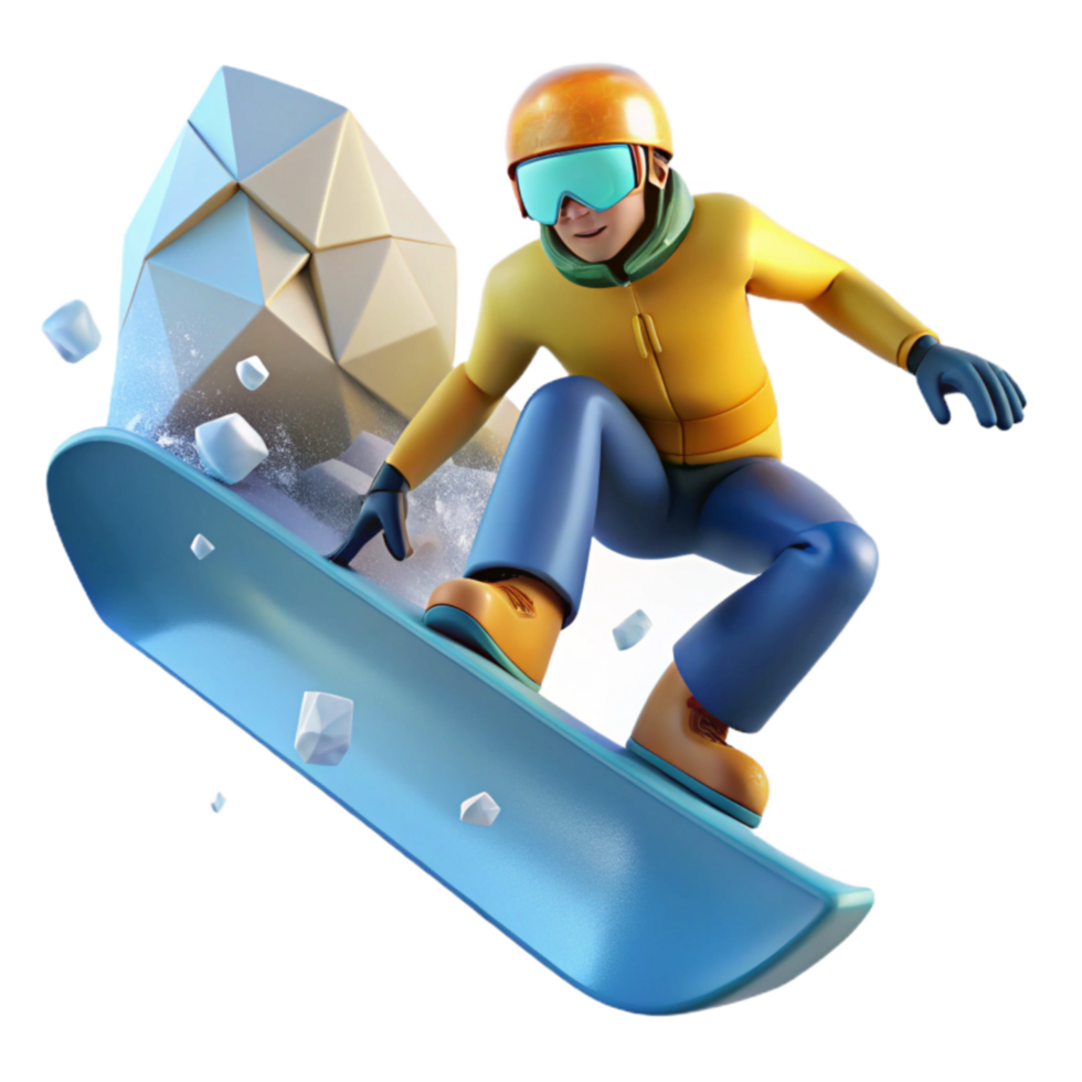 Snowboarding Winter Sports Action 3D Animation png