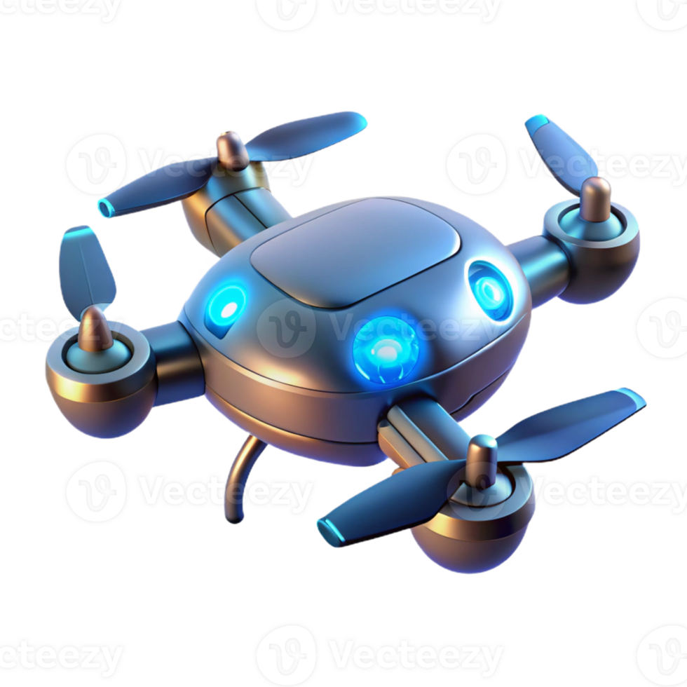 beautiful rustic Futuristic Drone 3D Render high quality png