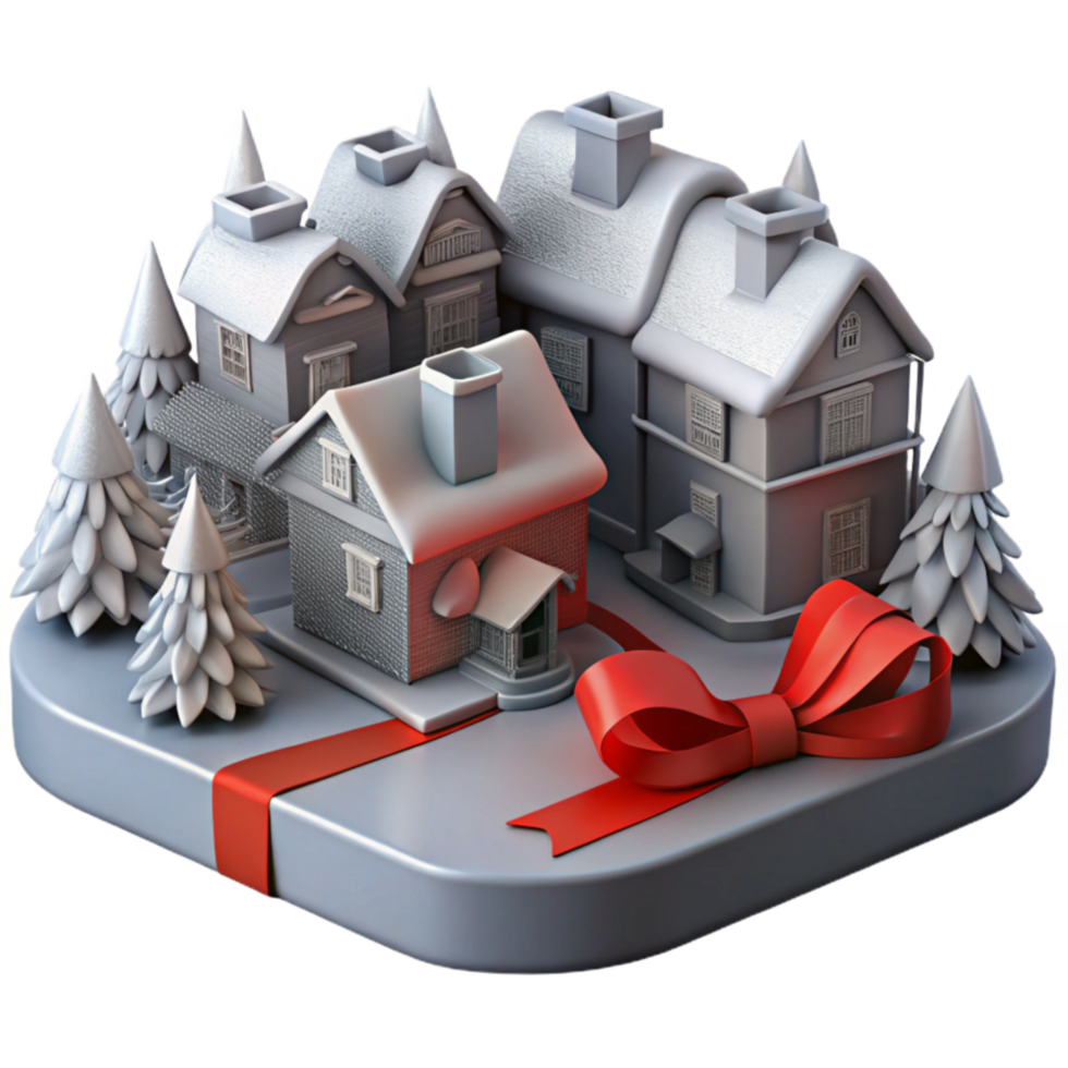 Winter Village Gift Festive Holiday Homes png