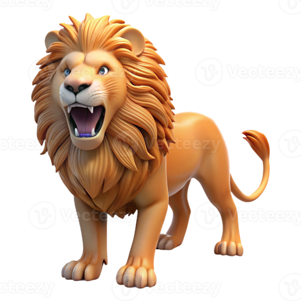 wonderful traditional Roaring 3D Lion Illustration high resolution png