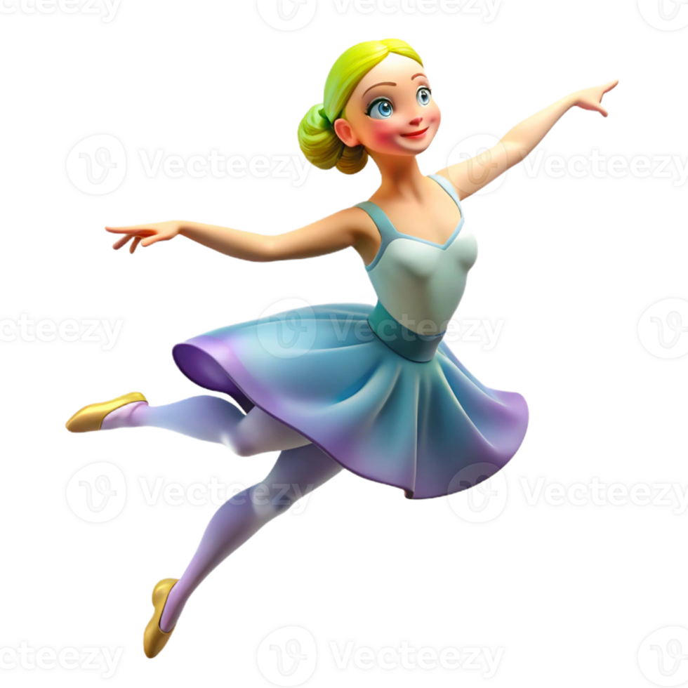 wonderful abstract 3D Ballerina Illustration Graceful Pose premium png