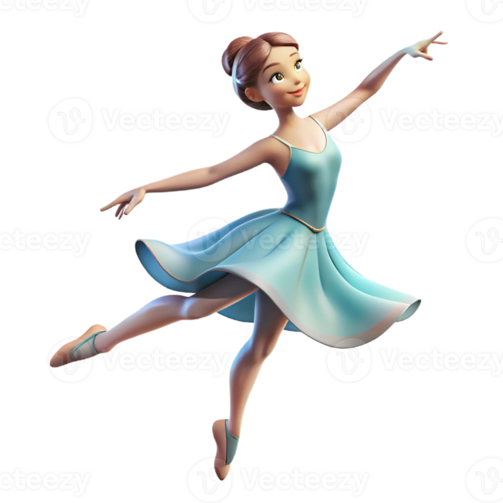 elegant contemporary Ballet Dancer 3D Render genuine png