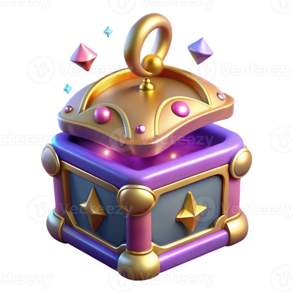 serene artistic Enchanted Treasure Chest 3D Render high quality png