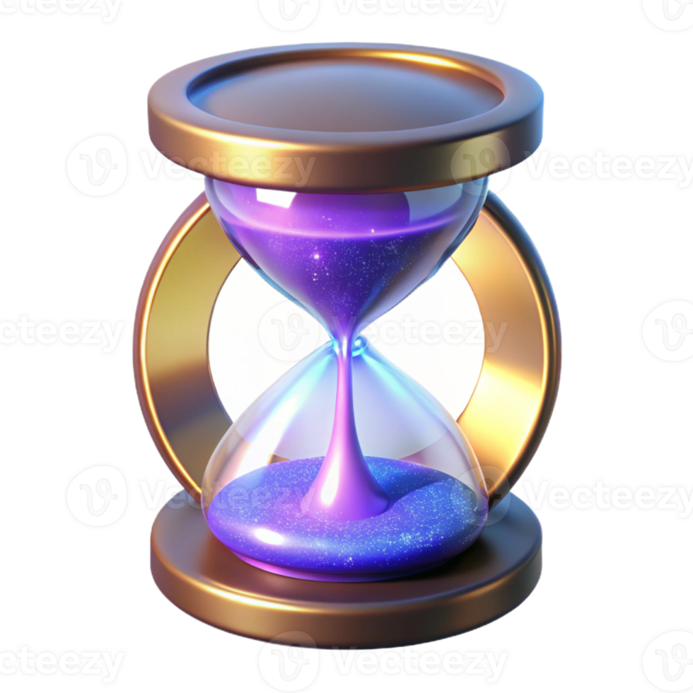 elegant abstract 3D Render of a Glittering Hourglass original png
