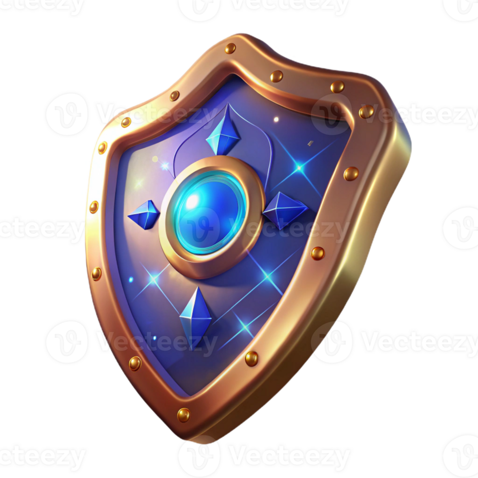 magnificent abstract Fantasy Game Shield 3D Illustration high resolution png