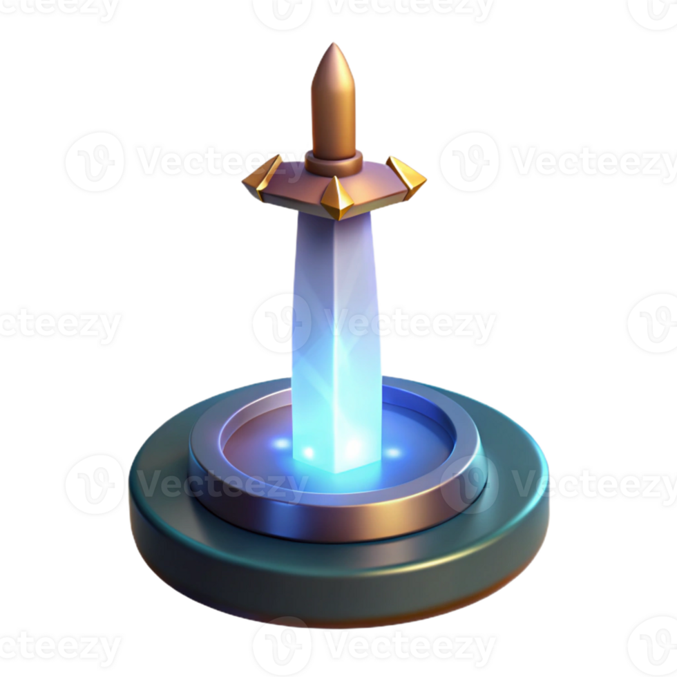 elegant abstract Glowing 3D Sword Illustration premium png
