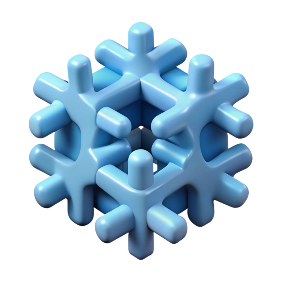 Abstract 3D Snowflake Cube Puzzle png
