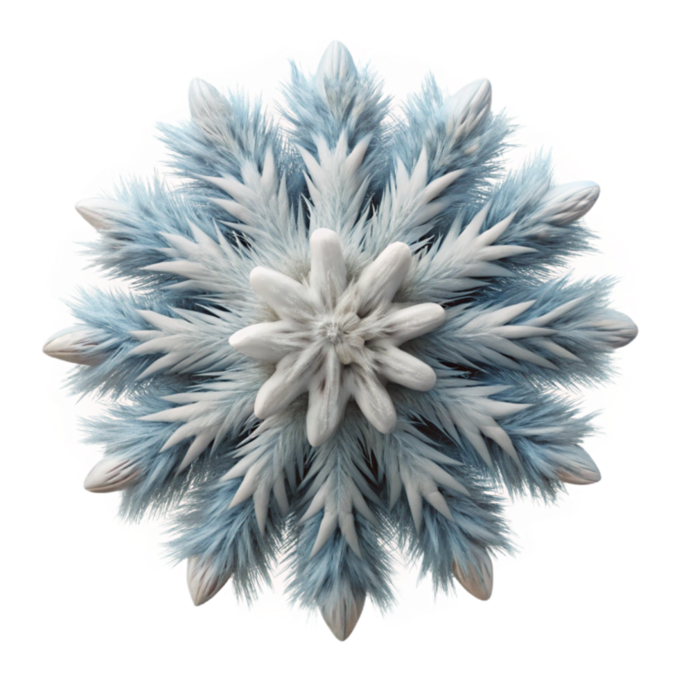 Winter Snowflake 3D Render of Frosty, Crystalline Design png