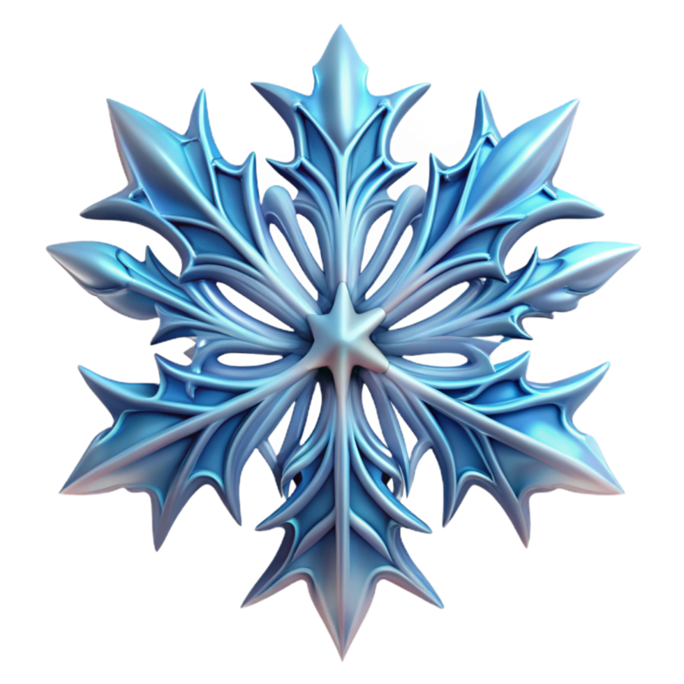 Intricate 3D Render of a Glacial Snowflake png