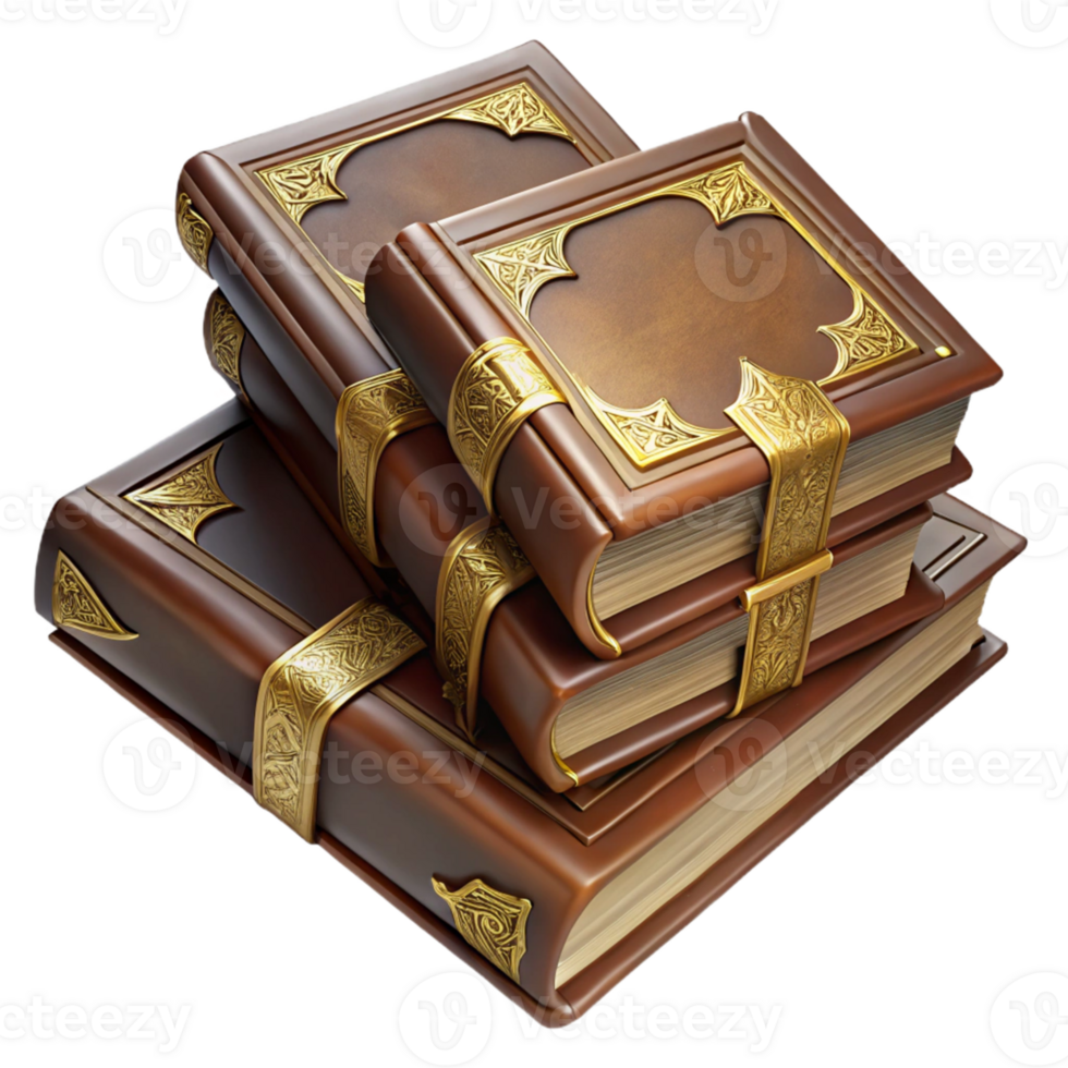 magnificent contemporary Ornate Antique Books 3D Render genuine png