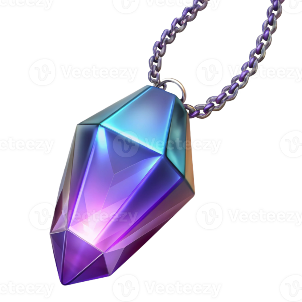 stunning creative 3D Render of a Glowing Crystal Pendant high resolution png