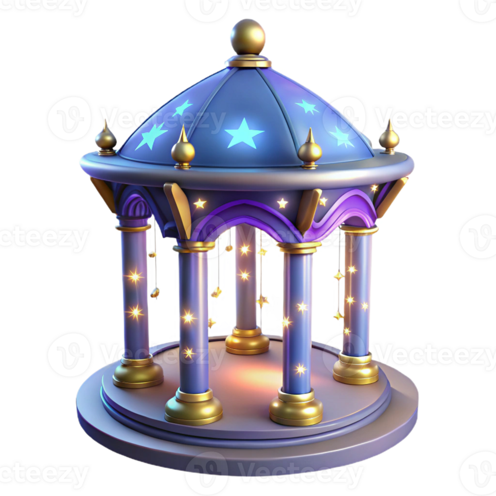 extraordinary abstract Starlit Gazebo 3D Render detailed png