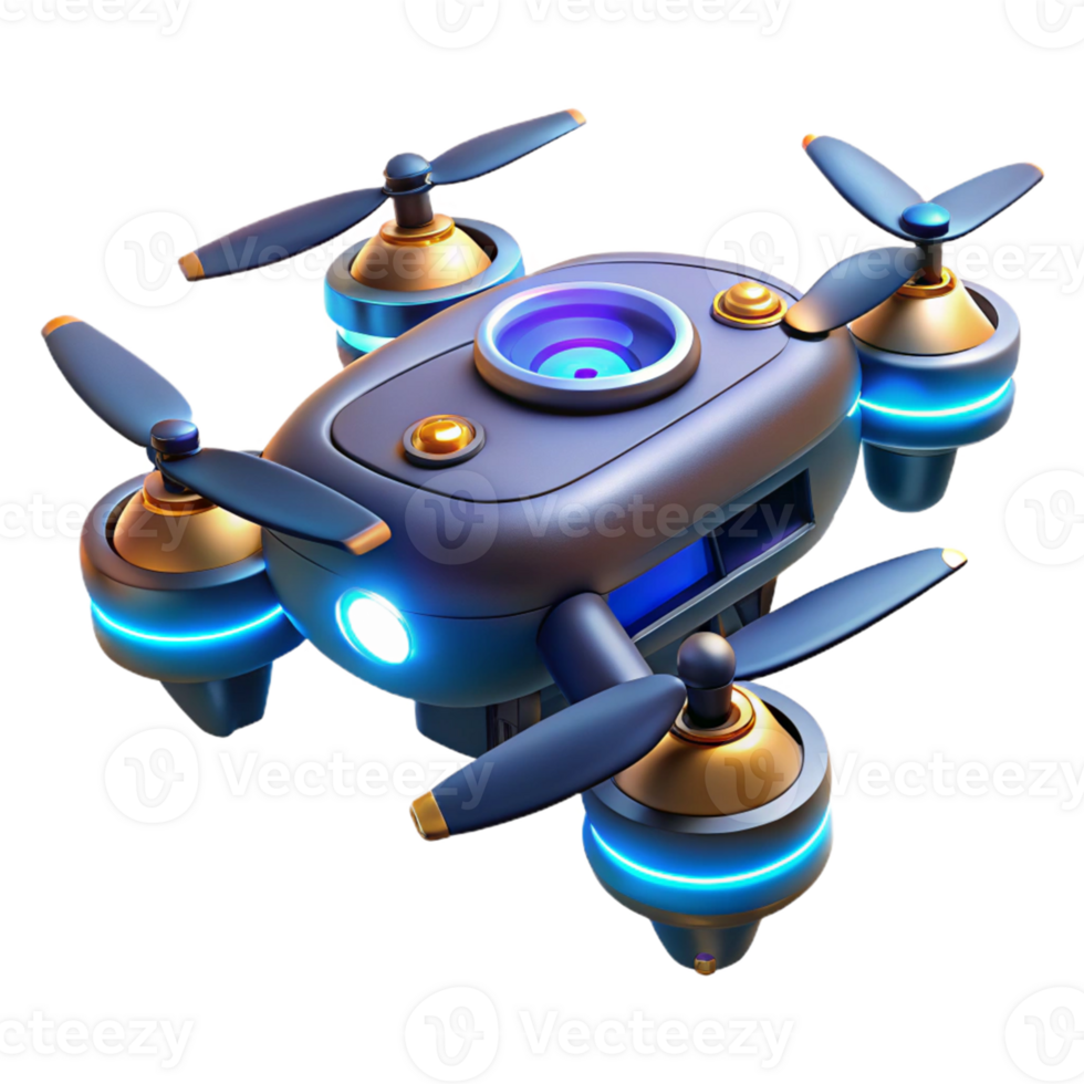 stunning abstract Futuristic Drone 3D Render authentic png