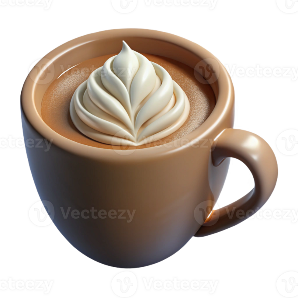 wonderful artistic 3D Render Whipped Cream Coffee Cup genuine png
