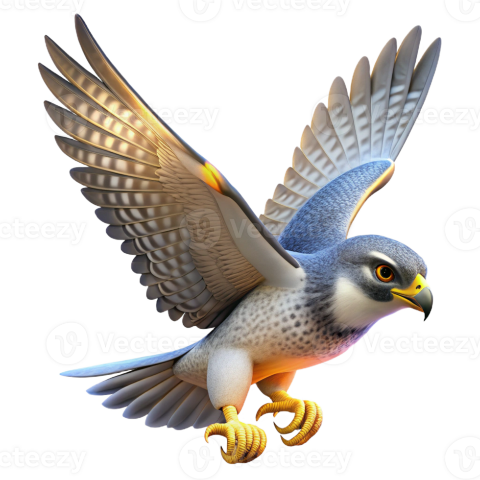 stunning minimalist Majestic Falcon 3D Illustration professional png
